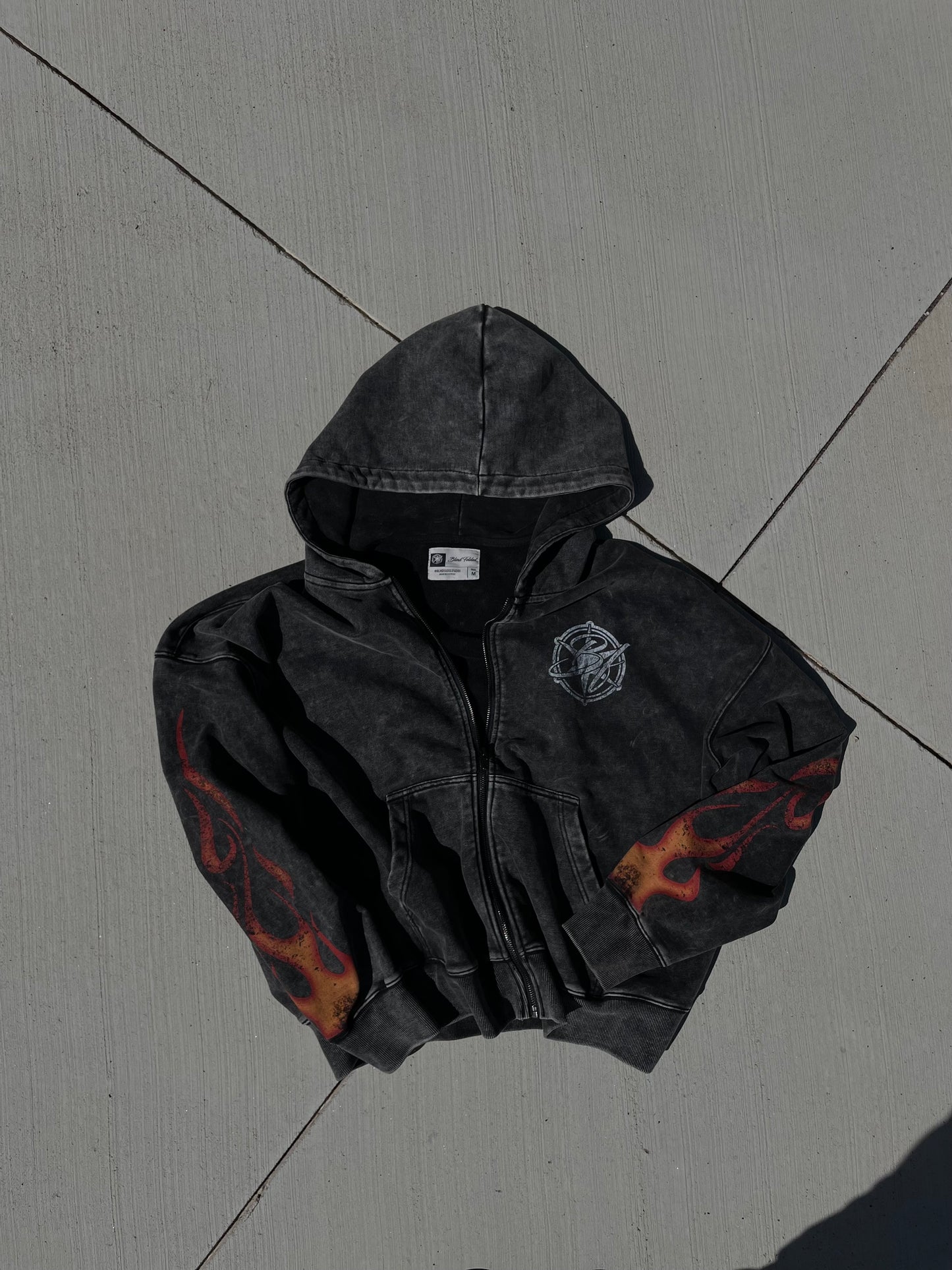 Charcoal Collection “INFERNO” Oversized Zip-up Hoodie