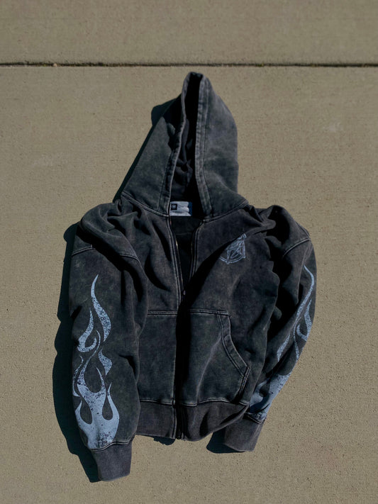 Charcoal Collection “OREO” Oversized Zip-up Hoodie