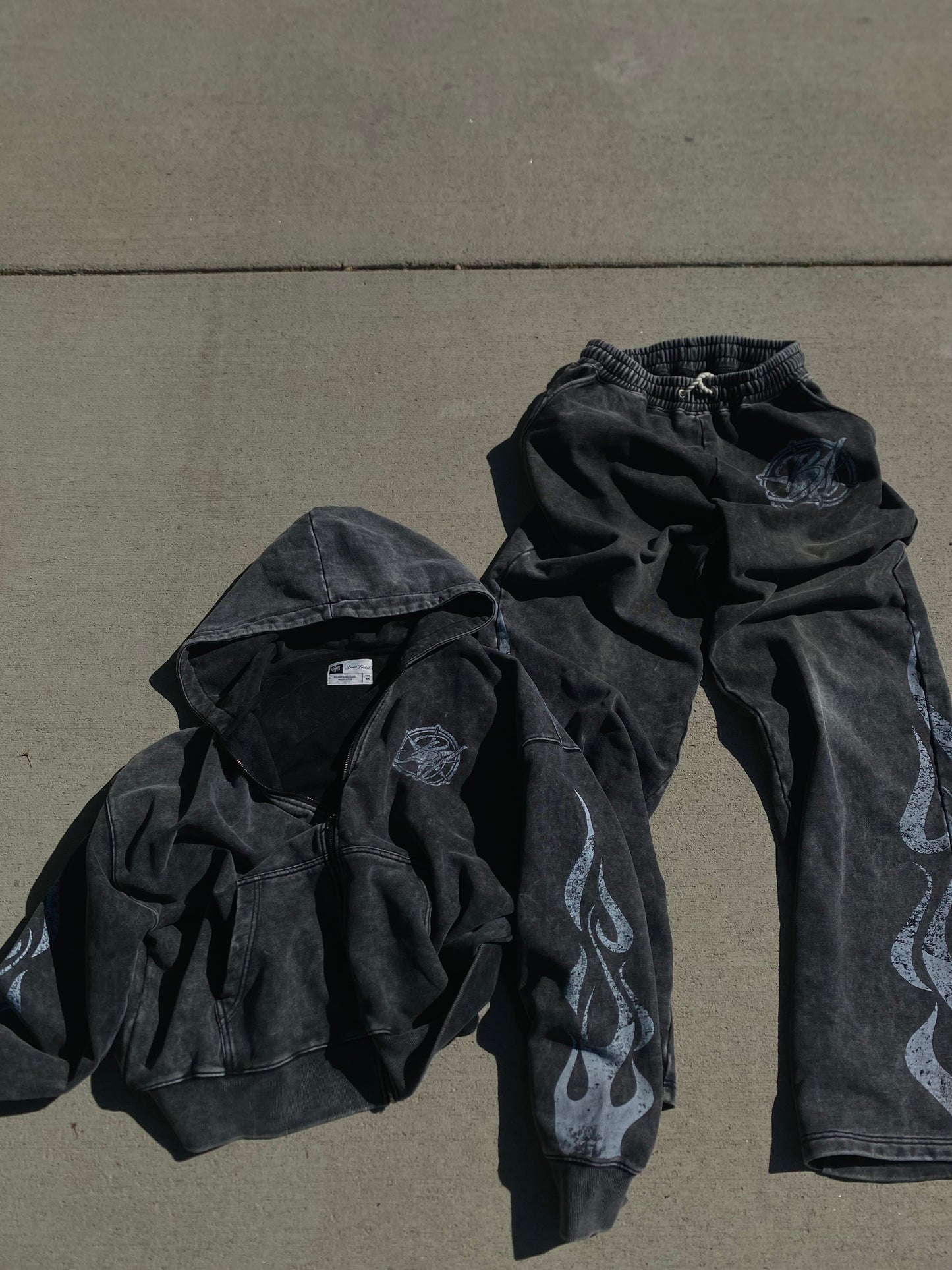 Charcoal Collection “OREO” Oversized Zip-up Hoodie